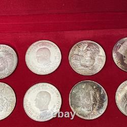 1969 Franklin Mint PROOF Republic of Tunisia Sterling Silver 10 Coin Set in Box