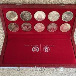 1969 Franklin Mint PROOF Republic of Tunisia Sterling Silver 10 Coin Set in Box