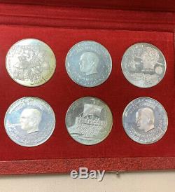 1969 Republic Tunisienne 1 Dinar 10 Coin Sterling Silver Set Franklin Mint