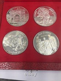1969 Republique Tunisienne 1 Dinar 10 Coin Sterling Silver Set Franklin Mint