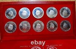 1969 République Tunisienne 10 coin Sterling Silver Proof Set Franklin Mint Set