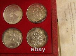 1969 Republique Tunisienne Tunisia 10 Coin Set Franklin Mint STERLING SILVER