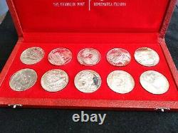 1969 Tunisia Tunisienne Franklin Mint 10 Coin Proof Sterling Silver Set