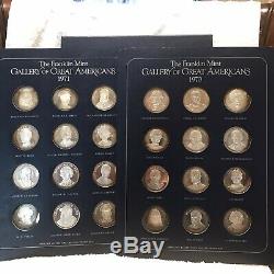 1970 & 1971 Franklin Mint Gallery of Great Americans Sterling Silver Proof