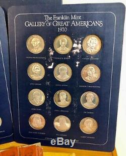1970 & 1971 Franklin Mint Gallery of Great Americans Sterling Silver Proof