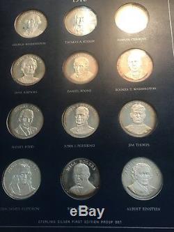 1970 & 1971 Franklin Mint Great Americans Sterling Silver Set First Edition