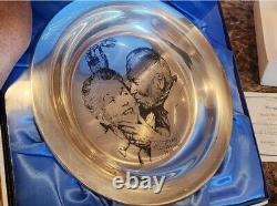 1970 1975 FRANKLIN MINT Norman Rockwell Sterling Silver Christmas Plate Set