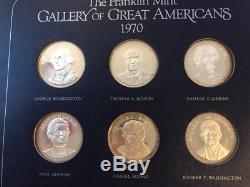 1970-71 FRANKLIN MINT GALLERY of GREAT AMERICANS 24 pc STERLING SILVER PROOF SET