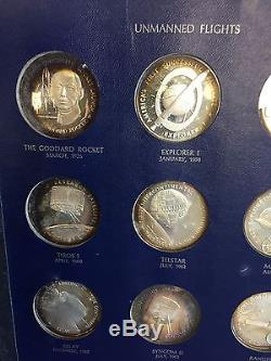 1970 America in Space First Edition 24 Medal Sterling Silver Set Franklin Mint