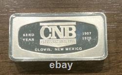 1970 Clovis National Bank New Mexico Sterling Silver Bank Bar