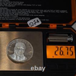 1970 David Crockett #4763 Franklin Mint 925 Sterling Silver round C5274