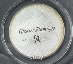 1970 Franklin Mint 2 Oz Sterling Silver Roberts' Birds No 6 Greater Flamingo COA