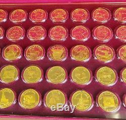 1970 Franklin Mint 52ozt Sterling Silver Gold Plated 50 States Governors Edition