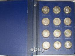 1970 Franklin Mint Solid. 925 Sterling Silver 38pc. Presidential Proof Medal Set