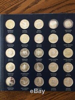 1970 Franklin Mint Sterling Silver STATES OF THE UNION Rounds FIRST EDITION 20oz