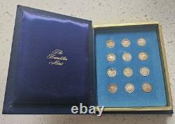 1970 Franklin Mint Treasury of Zodiac Medals Sterling Silver Mini-Coin Proof Set