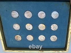 1970 Franklin Mint Treasury of Zodiac Medals Sterling Silver Mini-Coin Proof Set