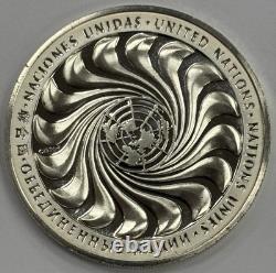1970 Franklin Mint Youth for Peace United Nations 28.6g Sterling Silver Round