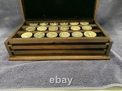 1970 Longines Symphonette Great American Triumphs 60 Coin Sterling Silver Set