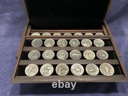 1970 Longines Symphonette Great American Triumphs 60 Coin Sterling Silver Set