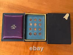 1970 The Franklin Mint Treasury Of Zodiac Sterling Silver Medals