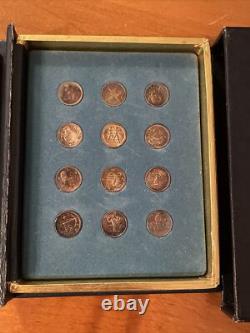 1970 The Franklin Mint Treasury Of Zodiac Sterling Silver Medals