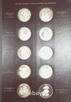1970's Franklin Mint. 925 Silver Proof Medals Genius of Michaelangelo in Binder