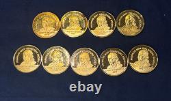 1970's Franklin Mint Gold Plated Sterling Silver Collectors Society Member Coins