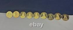 1970's Franklin Mint Gold Plated Sterling Silver Collectors Society Member Coins