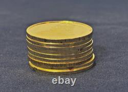 1970's Franklin Mint Gold Plated Sterling Silver Collectors Society Member Coins