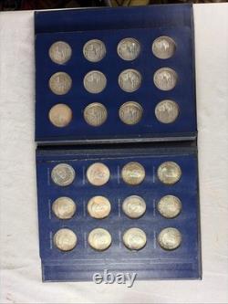 1970s FRANKLIN MINT COLLECTION of 36 PRESIDENT STERLING SILVER COINS in Binder