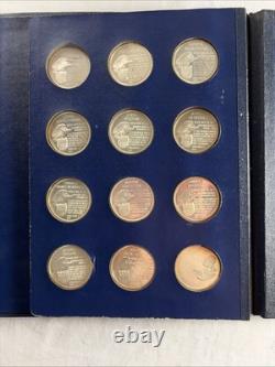 1970s FRANKLIN MINT COLLECTION of 36 PRESIDENT STERLING SILVER COINS in Binder