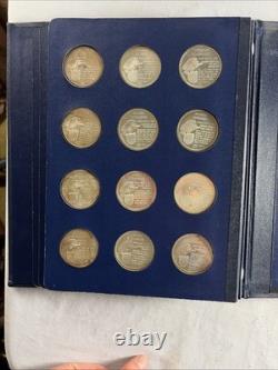 1970s FRANKLIN MINT COLLECTION of 36 PRESIDENT STERLING SILVER COINS in Binder