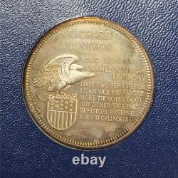 1970s FRANKLIN MINT COLLECTION of 36 PRESIDENT STERLING SILVER COINS in Binder