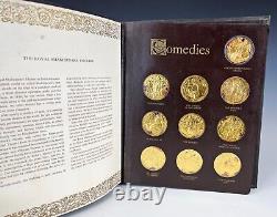1970s Franklin Mint Gold Sterling Silver William Shakespeare Medal Set Complete