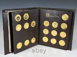 1970s Franklin Mint Gold Sterling Silver William Shakespeare Medal Set Complete