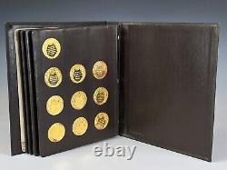 1970s Franklin Mint Gold Sterling Silver William Shakespeare Medal Set Complete