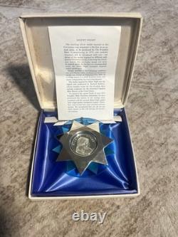 1971 & 1975 Franklin Mint Sterling Silver Christmas Ornament Rare Set