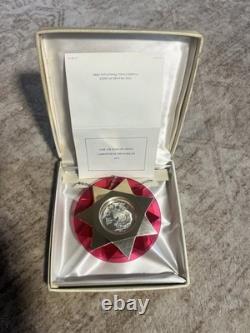 1971 & 1975 Franklin Mint Sterling Silver Christmas Ornament Rare Set