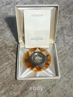 1971 & 1975 Franklin Mint Sterling Silver Christmas Ornament Rare Set