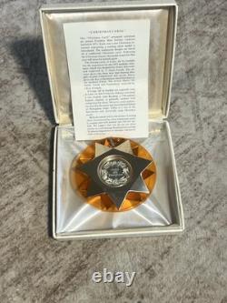1971 & 1975 Franklin Mint Sterling Silver Christmas Ornament Rare Set