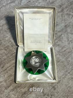 1971 & 1975 Franklin Mint Sterling Silver Christmas Ornament Rare Set