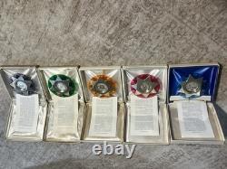 1971 & 1975 Franklin Mint Sterling Silver Christmas Ornament Rare Set
