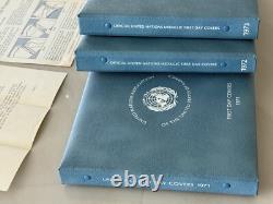 1971-73 United Nations UN Medallic First Day Covers. Complete with orig binders