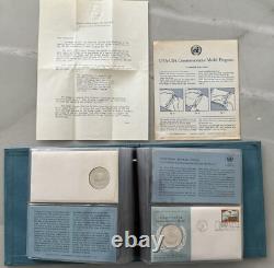 1971-73 United Nations UN Medallic First Day Covers. Complete with orig binders