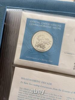 1971-73 United Nations UN Medallic First Day Covers. Complete with orig binders