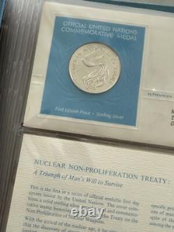 1971-73 United Nations UN Medallic First Day Covers. Complete with orig binders