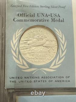 1971-73 United Nations UN Medallic First Day Covers. Complete with orig binders