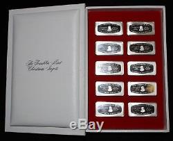 1971-79 Franklin Mint Christmas Ingot Set Sterling Silver