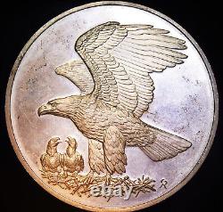 1971 BALD EAGLE Roberts Birds Franklin Mint 2oz 925 Sterling SILVER round C4340